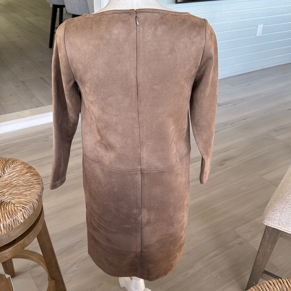 Ann Taylor suede dress with pockets size 0 petite - Picture 2 of 4
